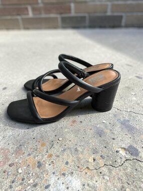 DOLCE VITA Black Block Heels Sandals Size 7.5